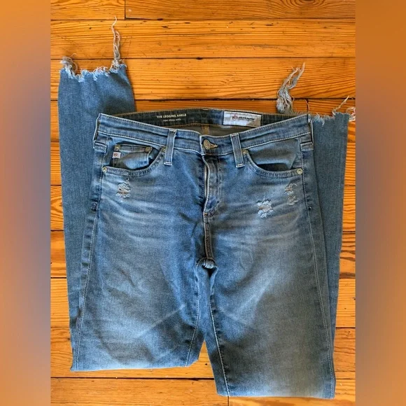 AG Adriano Goldschmied Super Skinny Ankle Light Blue Denim Size 26 R - Picture 9 of 10